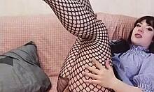 Fuckin' myself horny with Lammy pixel dildo vibrator!