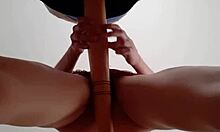 two busty girlfriends scissor wet pussies moaning to lesbian toy orgasms