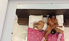 Wow! Big-bootied stepdaughter catches stepmom masturbating and dives into steamy lesbian play!