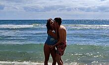 after the sea swim, over-excited stepmom craves rough pounding from horny stepson on bed