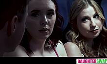 bad teen babes confess crimes then swap cops pound them with big dicks!