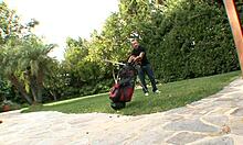 claudia sneaks a taste before the main course in her heels