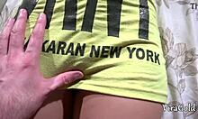 Quick hard sex before bed leaves cum dripping down her perfect round brunette ass!