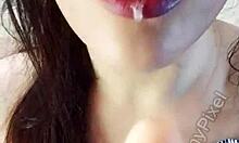 Fuckin' myself horny with Lammy pixel dildo vibrator!