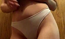 tiktok cutie brunette dances pretty pussy small tits miniskirt thong stockings