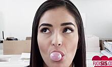 Emily Willis bends over for intense daddy spanking on her big tits milf ass