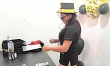 New Executive Moans Wildly Testing Anal Plug from Boyfriend at Office