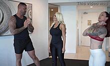 Curvy Milf Pals Lure Trainer Inside For Secret Sweaty Threesome Workout