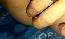 stepdaughter rubs hairy pussy on cock begging to fuck during foreplay