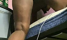 Stoned 420 girl dives into horny solo dildo pussy play while smoking hot