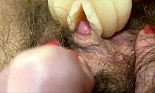 her clitoris pulses wildly in extreme orgasm closeup view
