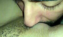 guy licks juicy greluda pussy with big swollen clit close up