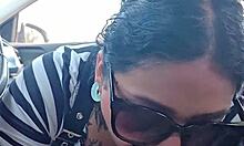 Latina Wife Deepthroats Big Cock Tattoo Hubby Car Public Uber Payment
