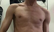 damn this hung young stud jerks his massive cock and explodes everywhere