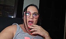 Stepmom Shocked by Horny Stepson Interrupts TV Leads to Creampie Fuck