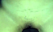 stepdaughter rubs hairy pussy on cock begging to fuck during foreplay