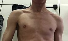 damn this hung young stud jerks his massive cock and explodes everywhere