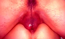 Watch my shaved milf wife's pink pussy 297 days post virginity loss up close