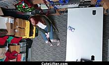 ginger teen thief punished with massive cock in garage after stealing