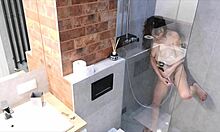 polish girl hits two real orgasms shower before bed