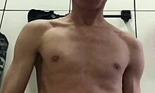 damn this hung young stud jerks his massive cock and explodes everywhere