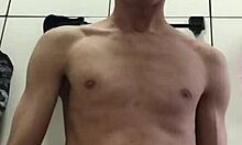 damn this hung young stud jerks his massive cock and explodes everywhere