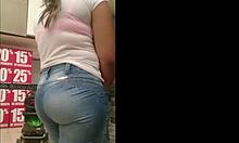 y bends over showing off that great bubble ass in public spycam voyeur hidden cam outdoor tease