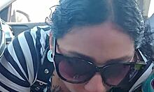 Latina Wife Deepthroats Big Cock Tattoo Hubby Car Public Uber Payment