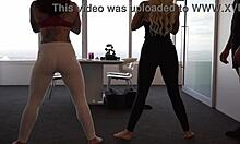 Curvy Milf Pals Lure Trainer Inside For Secret Sweaty Threesome Workout