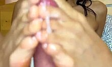 i blew my load all over her tiny latina 18+ feet after that insane footjob damn