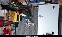 ginger teen thief punished with massive cock in garage after stealing