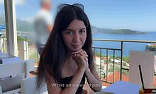 Public agent interviews pretty brunette Katty West outdoors. Hard fucking POV creampie doggystyle rough