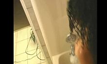 island hottie foxy roxy showers her ebony curves before sucking cock hard! what a trinidad tease!