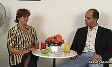 German Mature's Hairy Beaver Stretched by Young Stud's Monster Cock in Lingerie Fuck