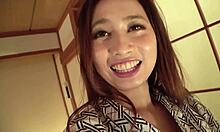 you love these huge natural tits on tanned japanese babe don't you wanna fuck her tight pussy now?