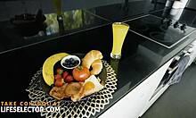 gorgeous blonde scarlet chase kinky ass play vibrator dildo fishnets pov