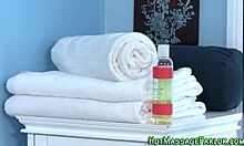 Petite tattooed teenage masseuse SUCKS monster cock handjob ends in huge cumshot high definition