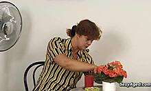 German Mature's Hairy Beaver Stretched by Young Stud's Monster Cock in Lingerie Fuck