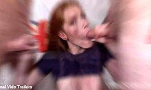 foxy lee endures 2on1 dp balls deep anal rough gaping redhead double penetration cum in mouth gl061