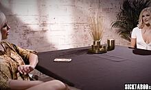 hot boss elle's big tits seduced by sexy blonde teen emma hix lesbian fingering frenzy