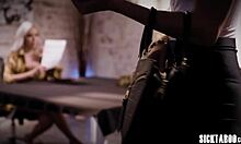 hot boss elle's big tits seduced by sexy blonde teen emma hix lesbian fingering frenzy