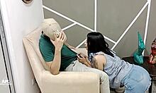 Busty Stepsis Seduces for Huge Cock Suck and Pussy Lick!