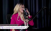 angel baronesa in sheer red shows off blowjob skills gets tits sucked plug slips into ass then pees for client's jerk off