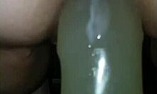 pov teen squats huge dildo fucking pussy till she cums hard