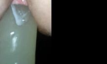 pov teen squats huge dildo fucking pussy till she cums hard