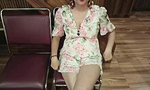 office buddy strips nude for stone paper scissors game with hot coworker fun