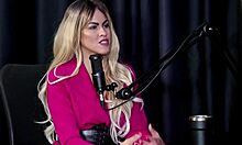 angel baronesa in sheer red shows off blowjob skills gets tits sucked plug slips into ass then pees for client's jerk off