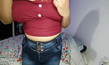 Chubby big tits neighbor rides neighbor's cock hard in rainy season creampie.