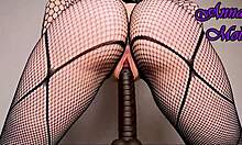 wanna see this juicy ass and tight pussy close-up toy play in gloves and fishnets?