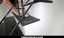 damn lilly bell gets freely fucked by stepsis boyfriend while cleaning... hot!